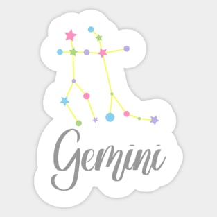 Gemini Zodiac Constellation in Pastels Sticker